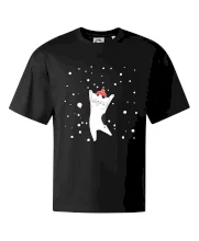 Veselá mačka v zimnej čiapke