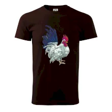 Kohút kreslený biely