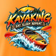 Kajak v divoké vodě eat sleep repeat