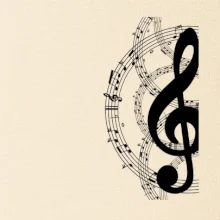 Husľový kľúč a noty