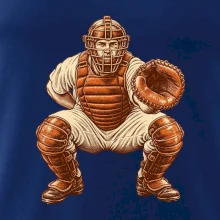 Baseballový catcher retro rytina