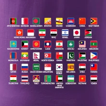 Vlajky štátov - Ázia