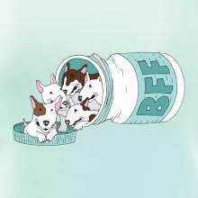 Bullterrier Friends Forever zelené (Pecka design)