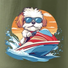 Bišónik na vodnom skútri