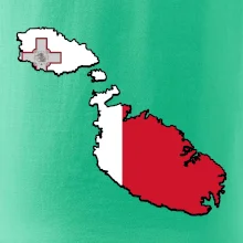 Mapa Malta s vlajkou