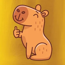 Kapybara s palcom hore