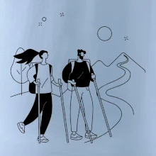 Kreslený pár na výlete