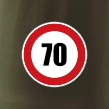 Dopravná značka - obmedzenie rýchlosti 70