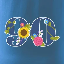 Kvetinové číslo kreslené - 90