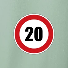 Dopravná značka - obmedzenie rýchlosti 20