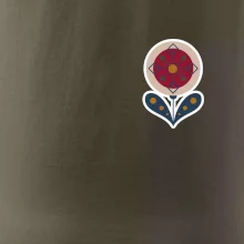 Folklór na prsníku kvetina guľatá