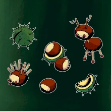 Gaštanové zvieratká - obdĺžnik