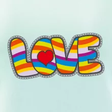 Love nápis dúhový