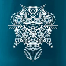 Steampunk sova čiernobiela Steampunk sova čiernobiela