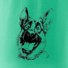 Čiernobiela karikatúra Nemecký ovčiak