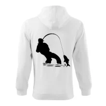 Rybár ťahajúce rybu