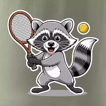 Mýval hrá tenis kreslený