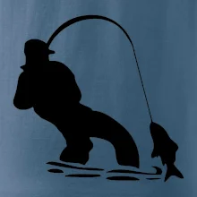 Rybár ťahajúce rybu