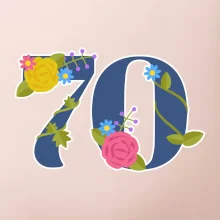 Kvetinové číslo kreslené - 70