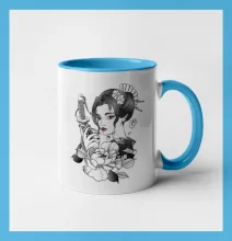 Japonsko - žena s červenými ústami