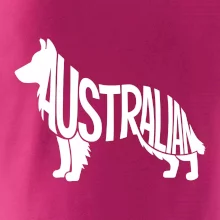 Austrálsky Ovčiak - nápis v tele