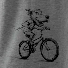 Pes na bicykli