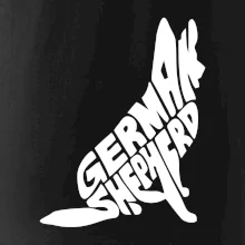 Nemecký ovčiak sediaci napis