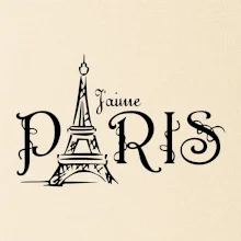 Paris nápis Eiffelovka rovný