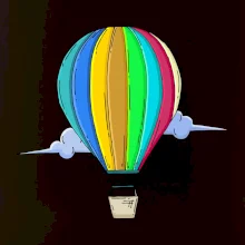 Teplovzdušný balón v oblakoch