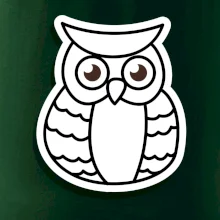 Sova kreslená na prsníku Sova kreslená na prsníku