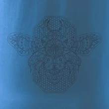 Steampunk včela čiernobiela