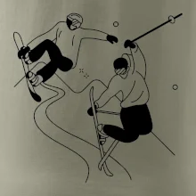 Lyžovanie - kreslené obrázok