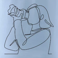 Fotografka stojaca jedným ťahom Fotografka stojaca jedným ťahom