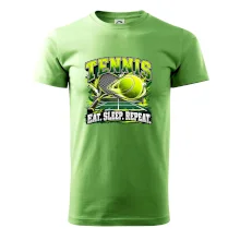 Tenisová raketa a míček eat sleep repeat