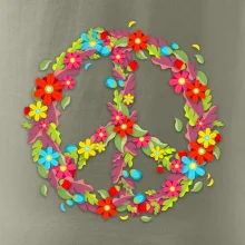 Peace symbol červené kvety