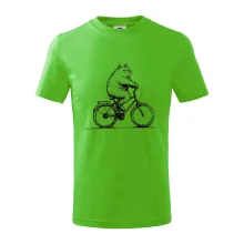 Tučná mačka na bicykli