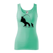 Rybár ťahajúce rybu