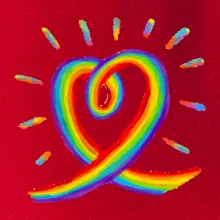 Srdce pride dúha kreslená