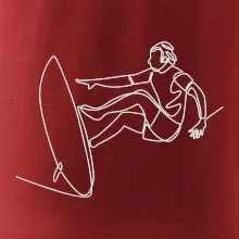 Surfer na vlne jedným ťahom