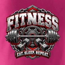Fitness činka a závažia eat sleep repeat