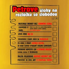 Tričko na rozlúčku s úlohami vpredu