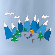 Lyžiar a farebné hory