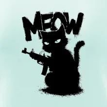 Meow mačka so zbraňou