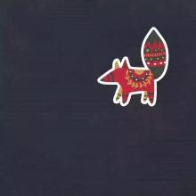 Folklór na prsníku líška