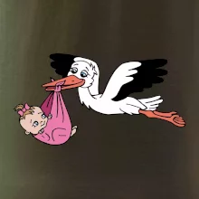 Bocian a bábätko - dievča (Hana-creative)