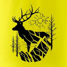 Jeleň v lese krivky