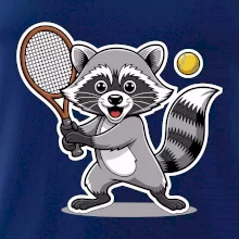 Mýval hrá tenis kreslený