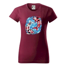 Yin & Yang Koi kapor - červený