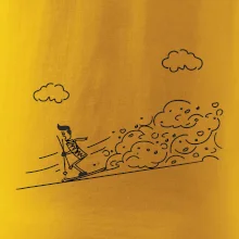 Kreslený lyžiar na horách