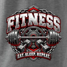 Fitness činka a závažia eat sleep repeat